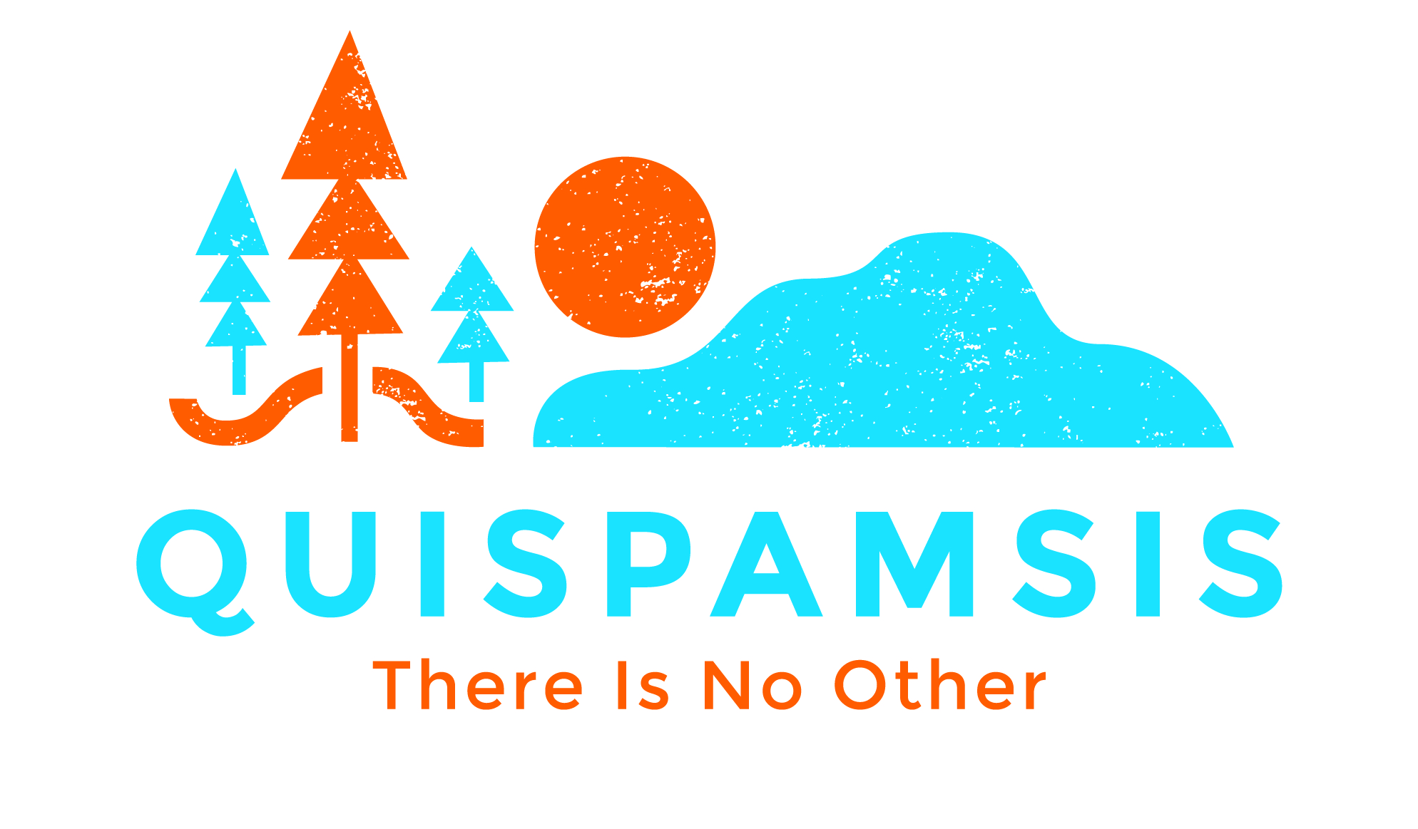 Quispamsis Logo with tagline "there is no other". A graphic shows trees, hills and a sun.