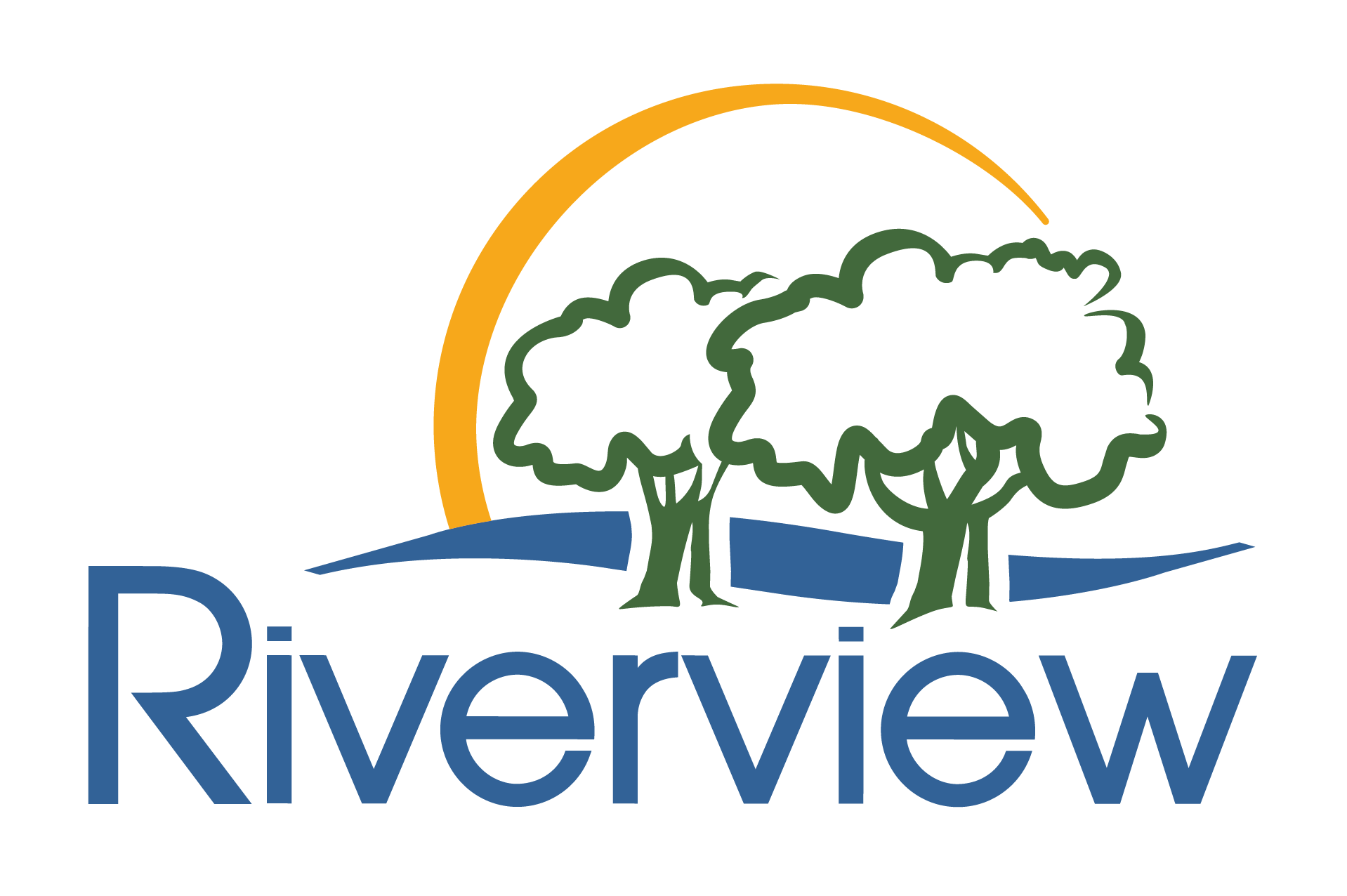 Town of Riverview Logo, showing a stand of deciduous trees above the town name.
