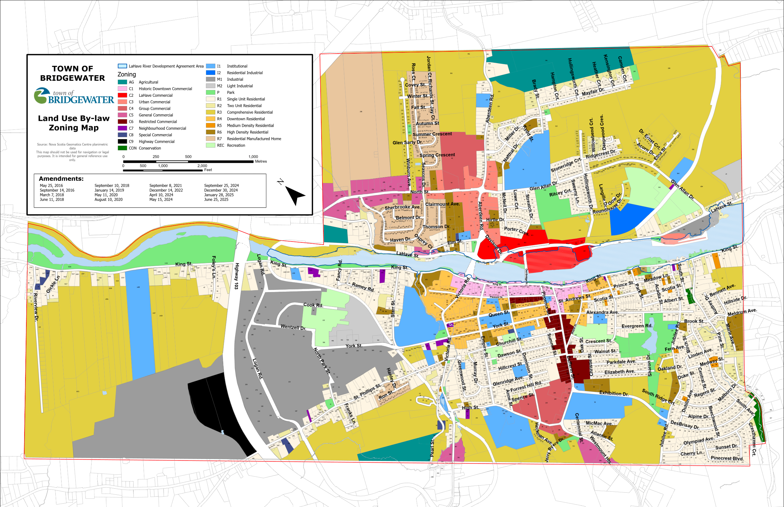 Zoning Map for the Town of Bridgewater
