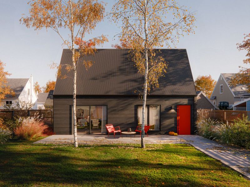 Architectural rendering of Accessory Dwelling Unit Design 2 from CMHC's housing design catalogue.