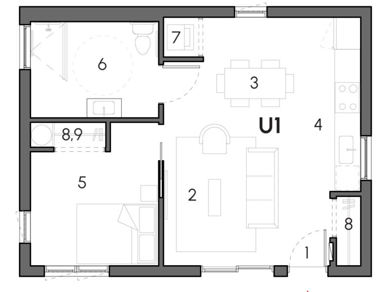 Floor Plan for ADU Option 1.