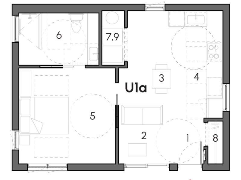 Floor Plan for the Accessible version of ADU Design 1.