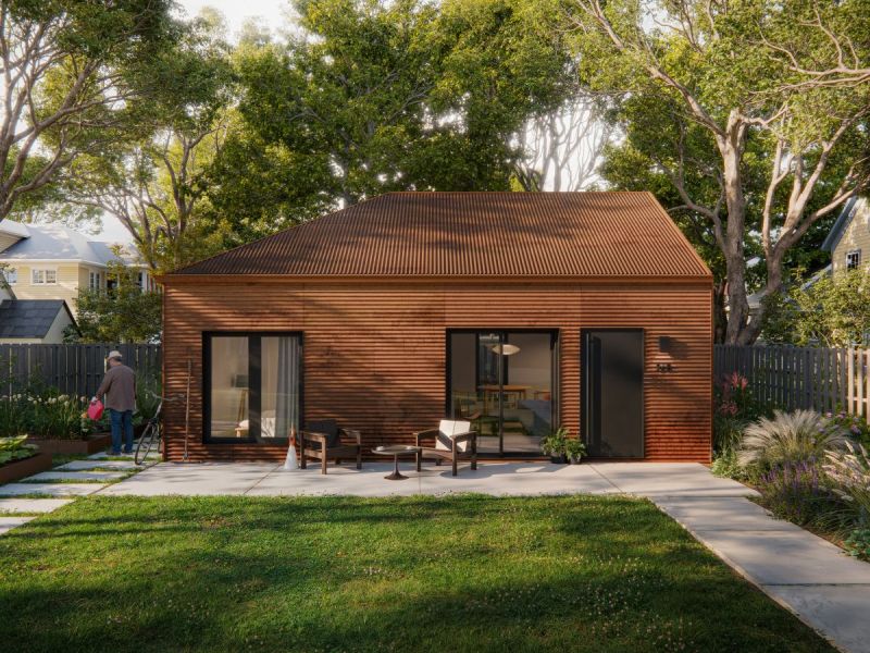 Architectural rendering of Accessory Dwelling Unit Design 1 from CMHC's housing design catalogue.